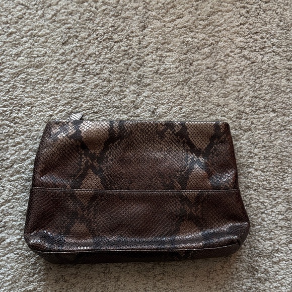 Elaine Turner Daphne Snakeskin Leather Clutch Brown / Prairie Silver - Picture 2 of 3